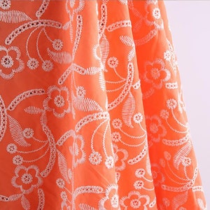5 colors ，Cotton Eyelet Flower Fabric， Flower Fabric Embroidery , Sewing Craft Supplies , bridal fabric,  cotton lace Sold by the Yard