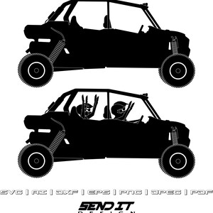 Polaris RZR Silhouette Sticker Aufkleber SVG Ai Dxf Eps Png Jpeg Pdf - Mit oder ohne Reiter
