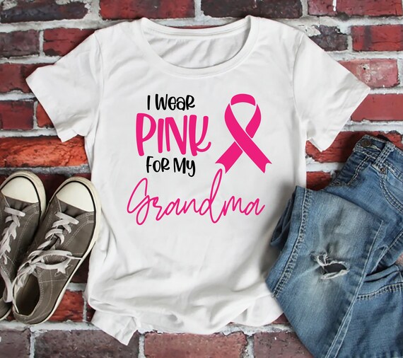 I Wear Pink for My Grandma Svg Breast Cancer Svg Cancer | Etsy