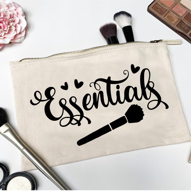 Essentials Makeup Bag SVG, Cosmetic Bag Svg, Might Be Makeup Might Be Snacks Svg, Canvas Bag Svg, Tote Bag Svg, Svg files for cricut, Png image 1