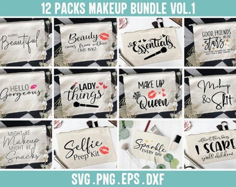Makeup Bag Svg, Makeup Bundle Svg, Canvas Bag Svg, Cosmetic Bag Svg, Makeup Quotes Svg, Beauty Bag Svg, Makeup Saying Svg, Girl Svg, Png