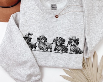 Dachshund halloween, Dachshund sweatshirt, Dachshund gifts, Weiner dog gifts, Happy Halloweenie, weiner dog, Doxie mom