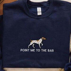 Sweatshirt met geborduurde Duitse korthaar: grappig cadeau voor bierliefhebber