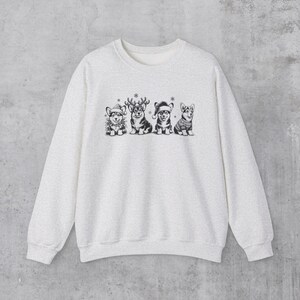 Corgi Christmas Sweatshirt, Corgi Gifts, Dog Xmas Crewneck, Vintage style Corgi Dog Mom Sweater Gift, Holiday dog lover gift, Corgi dad Ash