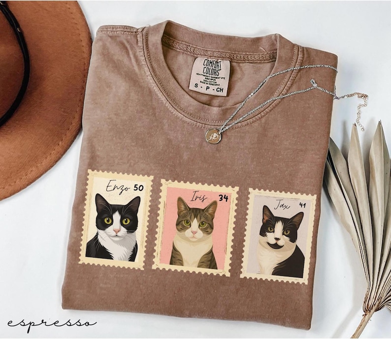 Benutzerdefinierte Haustier Porträt Stempel Shirt, Komfort Farben Shirt, personalisierte Hund Katze Shirt, Haustier-Liebhaber-Geschenk, Haustier-Memorial Sweatshirt, Erinnerung Bild 1