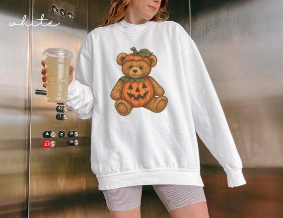 Comfort Colors, Pumpkin Teddy Bear Shirt, Halloween 90s
