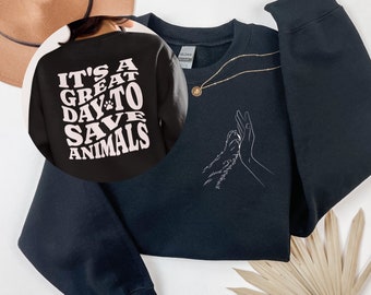 Sweatshirt: Tierrettung Pfotenabdruck Rundhalsausschnitt