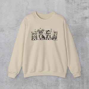 Corgi Christmas Sweatshirt, Corgi Gifts, Dog Xmas Crewneck, Vintage style Corgi Dog Mom Sweater Gift, Holiday dog lover gift, Corgi dad Sand