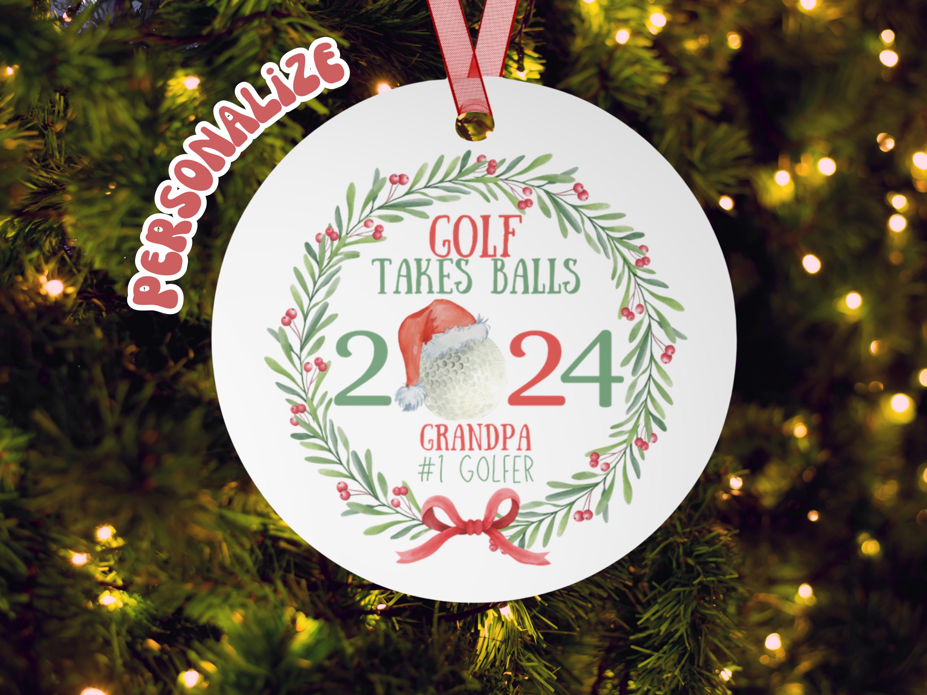 Personalized Golf & Bourbon Christmas Ornaments - Zimbabwe