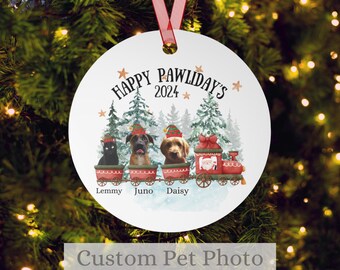 Personalized Pet Photo Ornament, Pet Owner Gift, Funny Christmas Ornament, Custom Holiday Decor, Cat Dog mom gift