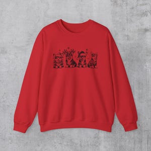 Corgi Christmas Sweatshirt, Corgi Gifts, Dog Xmas Crewneck, Vintage style Corgi Dog Mom Sweater Gift, Holiday dog lover gift, Corgi dad Red