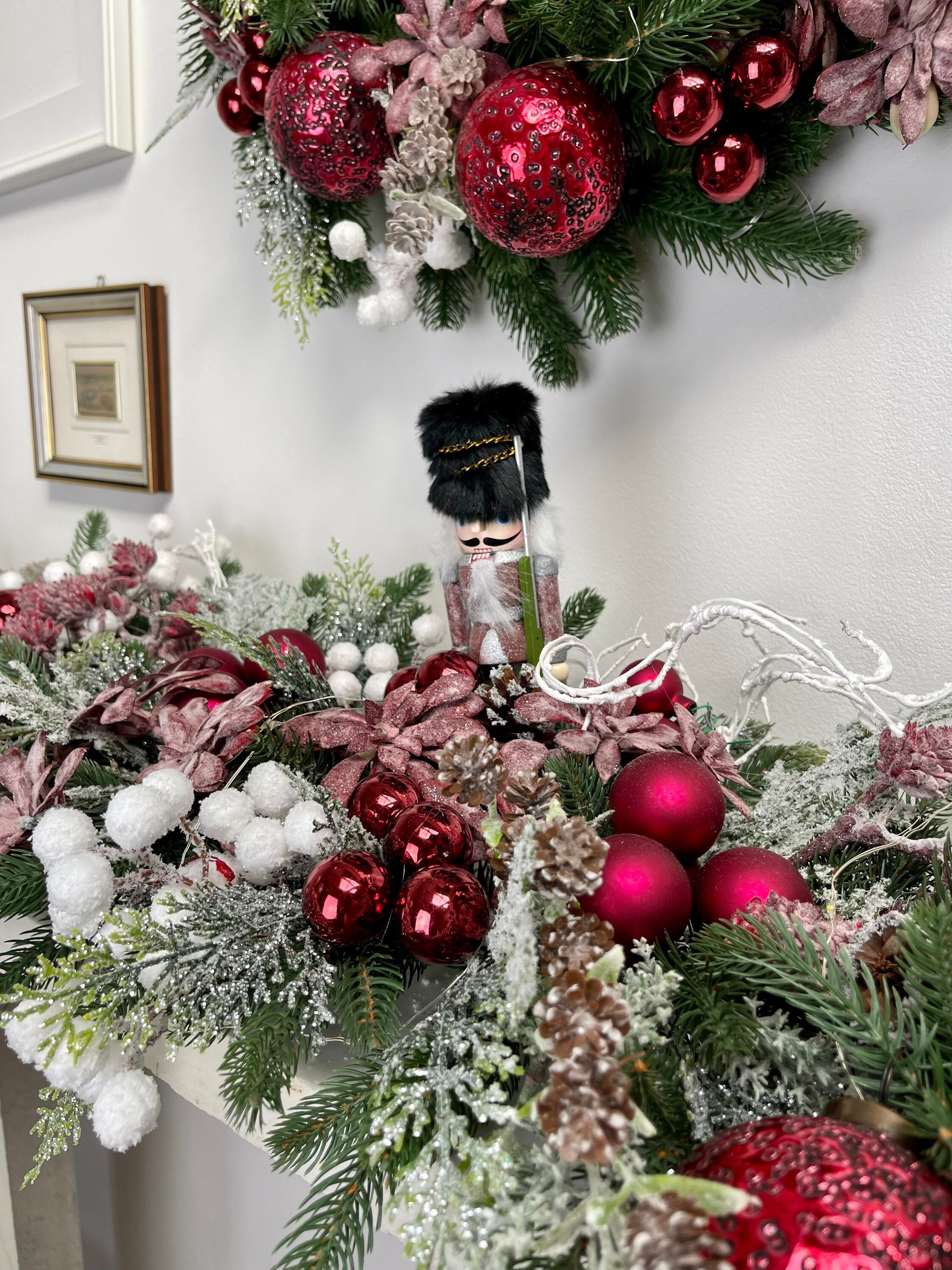 Weihnachten Kamin Girlande mit Nussknacker, Mantel Girlande künstliche