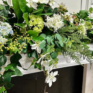 Faux Greenery garland  artificial plants and flowers   Wedding flower garlandHanging fake plants and flower