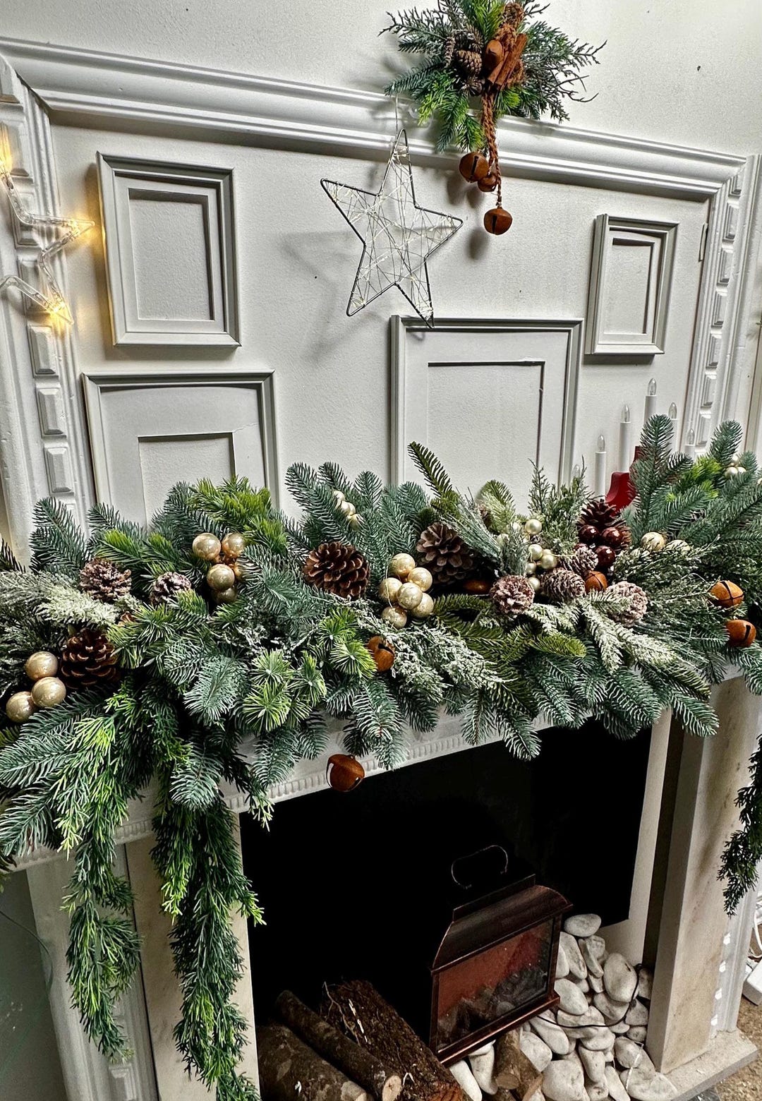Golden Christmas Garland, Fireplace Garland, Christmas Garland for ...