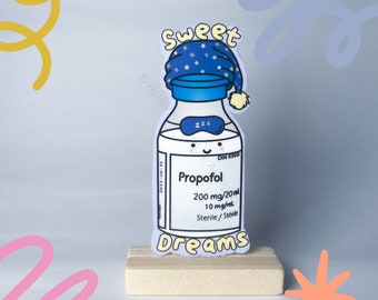 Pharmacy Propofol Vinyl Sticker - Die Cut Medical Pun Jokes Waterproof Waterbottle Stickers - For Doctors, Nurses , Medical Students, Health
