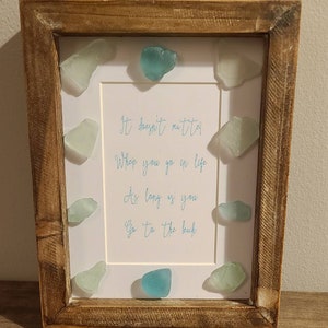 Framed beach glass Art