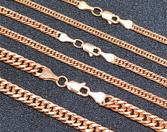 14K Rose Gold Curb Chain 14K Rose Gold Cuban Chain