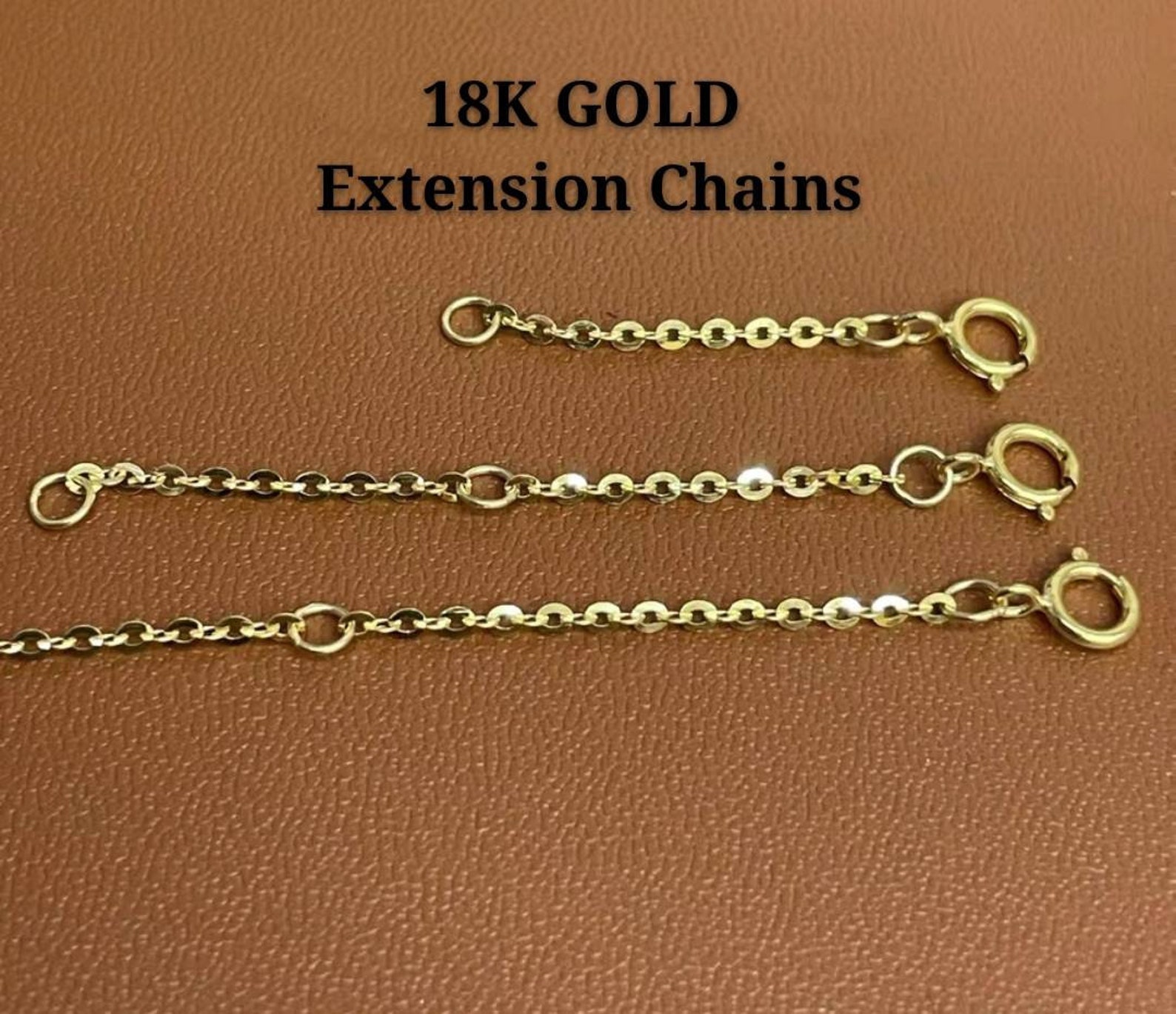 Extender Chains 18K Solid Gold Rose Gold White Gold AU750 Etsy