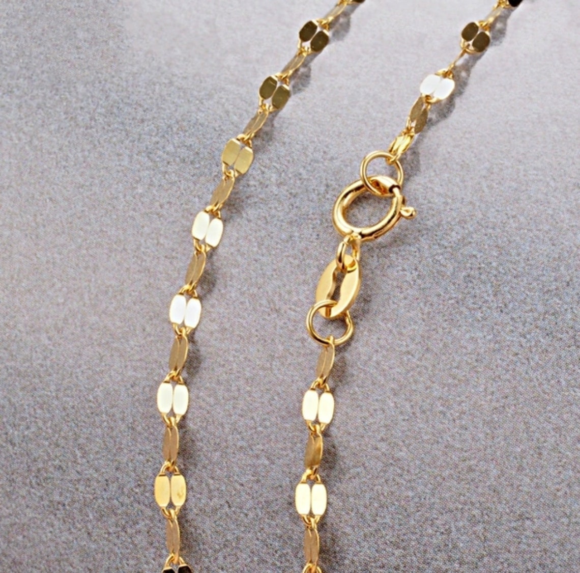 18K Gold White Gold Rose Gold Necklace Chain Etsy