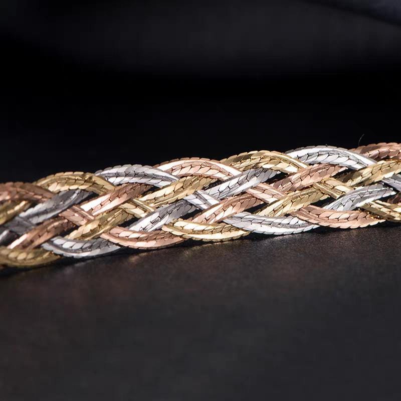 Collana A Catena Rullo In Argento 925 Placcato Oro Rosa - Foto 10