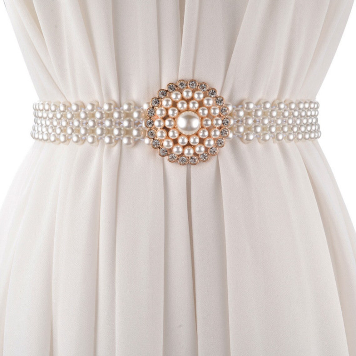 Pearl belt womens Thin pearl beltchain BeltSweet knotted Etsy