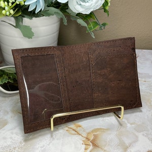 Cartera delgada de corcho plegable Cartera de cuero vegano Cartera minimalista Cartera de corcho totalmente natural Cartera delgada plegable