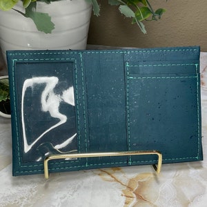 Cartera delgada de corcho plegable Cartera de cuero vegano Cartera minimalista Cartera de corcho totalmente natural Cartera delgada plegable