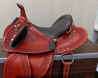 Selle Western Equistallion Roper Ranch – Cuir Sculpté Main, Neuve