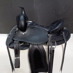 New Endurance Western Pleasure Trail Horse Premium Leather Western Walking Horse Saddle Memory Foam Padded SEAT Pleasure Trail 21
