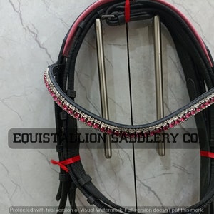Beste Qualität Polo Leder Horse Bridle Western Snaffle Brow-Band mit Blitz für R