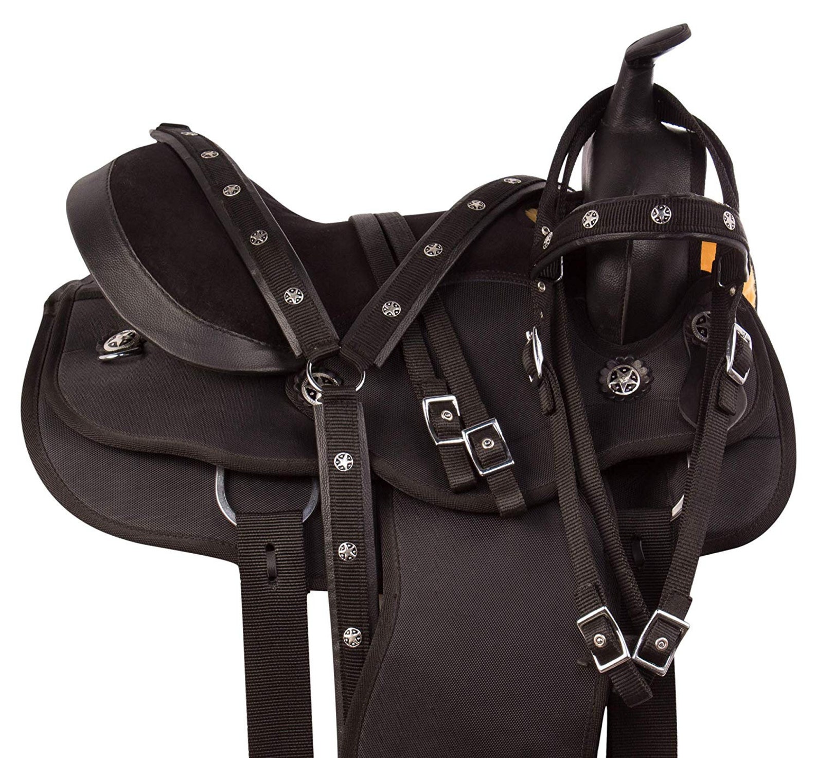 Black Horse Saddle Western Synthetic Barrel Racing Trail TACK Etsy