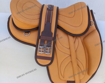 premium new tan brown treeless freemax leather saddle leather freemax tan softy saddle all sizes 10 to 19 inch free ship