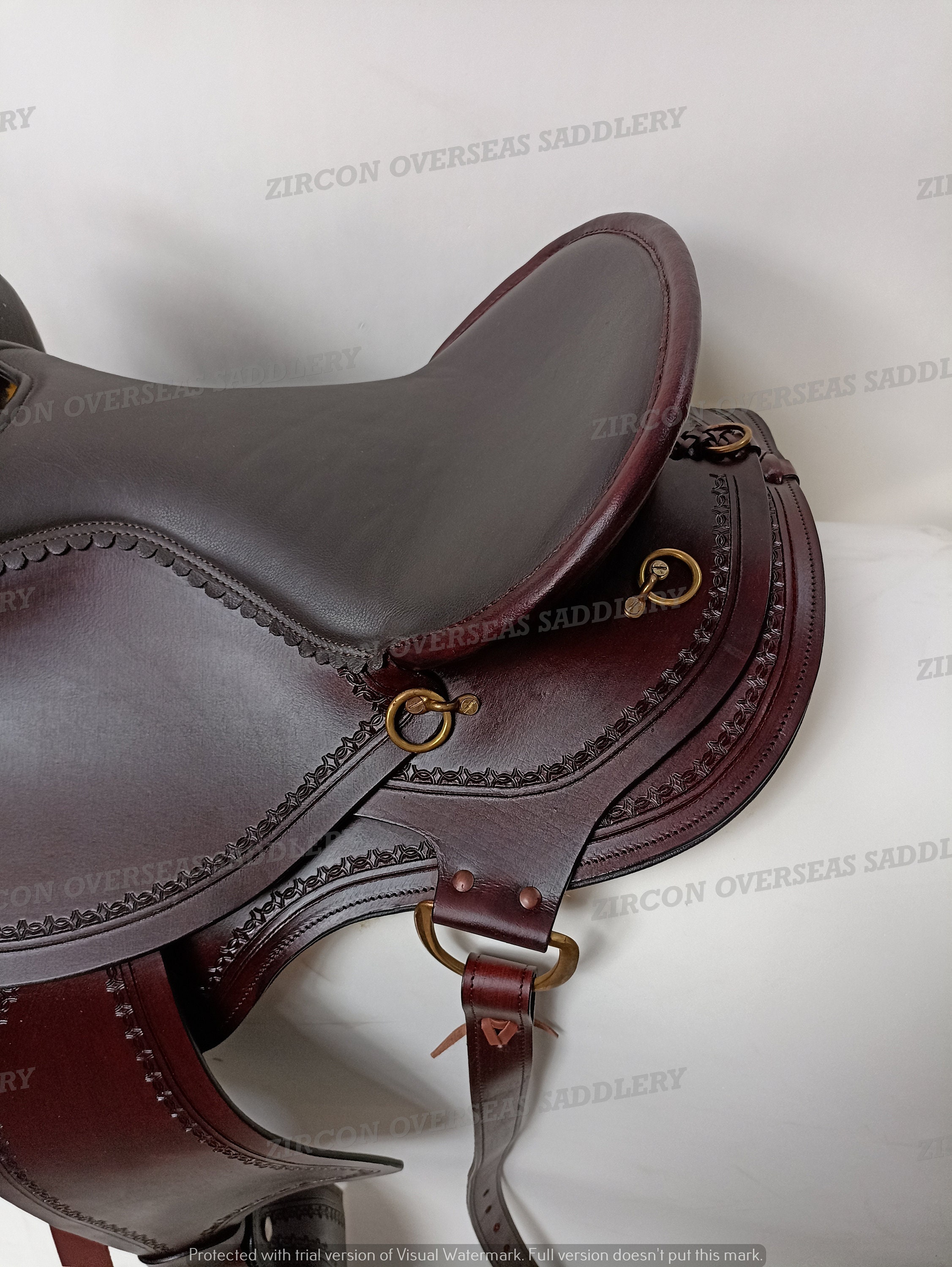 Selle Endurance Cuir Marron – Barrel Racing Gaited Western, Taille 15 Pouces