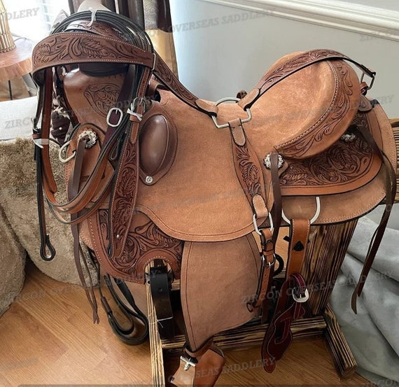 USED RANCH HORSE WESTERN BREASTCOLLAR PLEASURE FLORAL LEATHER