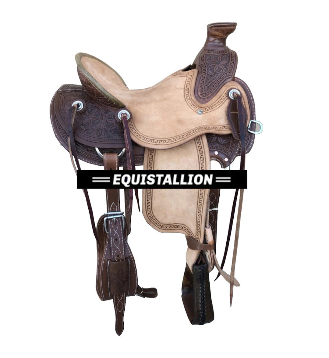 Western Saddle Western Wade Tree Roughout Leather Horse Riding Tack Set