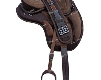 Silla de montar Freemax sin armazón, sillas de montar Freemax Condura de primera calidad, color marrón, para caballos, de Equistallion.