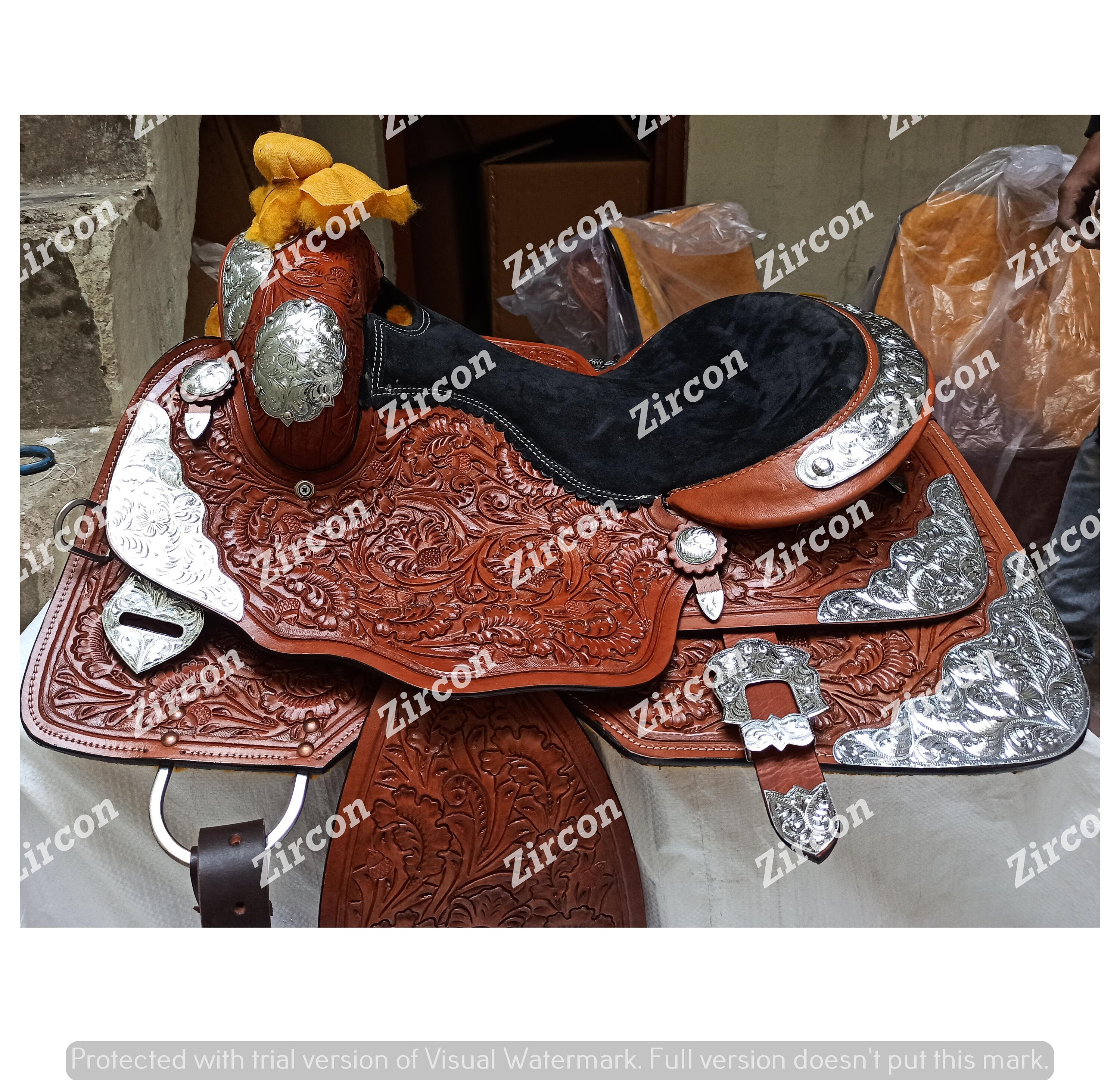 MOUSM Tapis de selle Western pour chevaux avec délavage à l