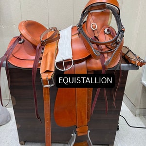 Neu Leder Western Wade Sattel Abseilen Ranch Pferd Tack Set Western Reiten Full Set Headstall-Brustkragen-Hinten Cinch-Front Cinch