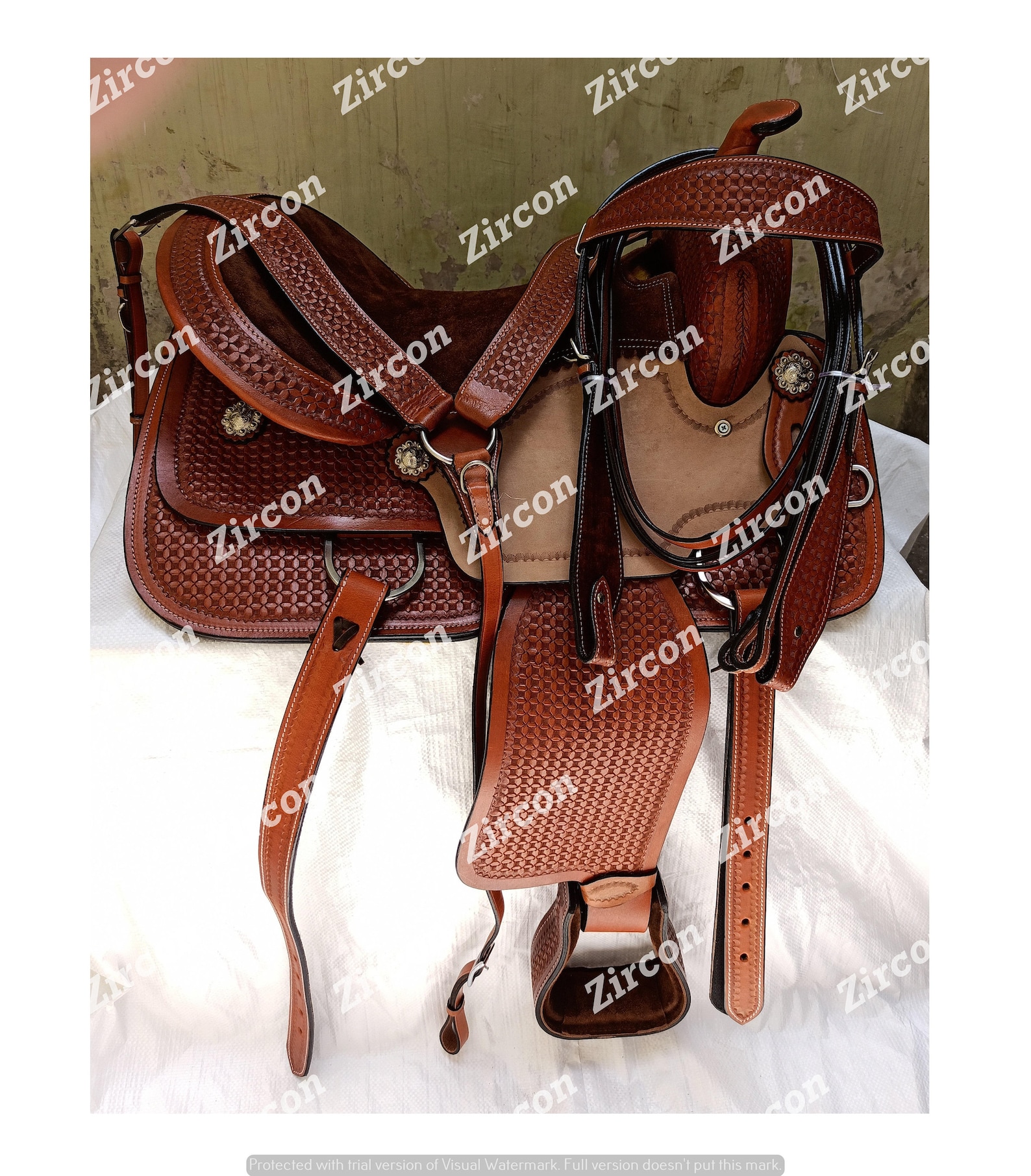 Horse Western saddle 33 with matching Headstall & Breastplate Etsy