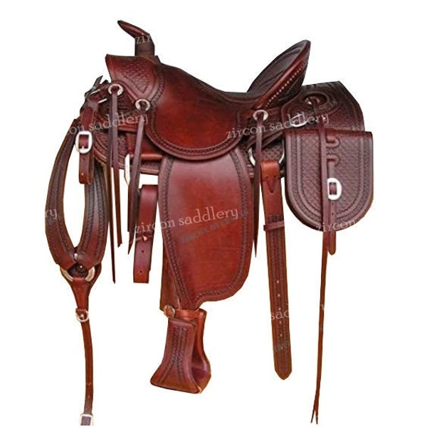 Selle Western D&L SADDLERY Wade Tree A Fourk - Cuir, Taille 12-18 Pouces, Pour Adulte Et Poney