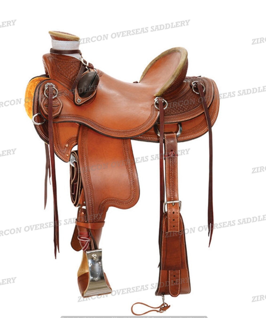 Selle de cheval cuir western wade arbre une fourchette