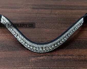 new premium leather finest white crystal horse leather bridle 5 row browband black/brown full cob pony x-full size tack set