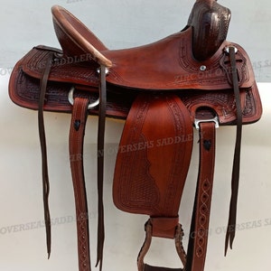 Leder Pferd Tack Western Pferdesattel 2.0 - Western Brown Leather Handgeschnitzter Roper Ranch Sattel free ship 10 - 18 inch von ZIRCON OVERSEAS