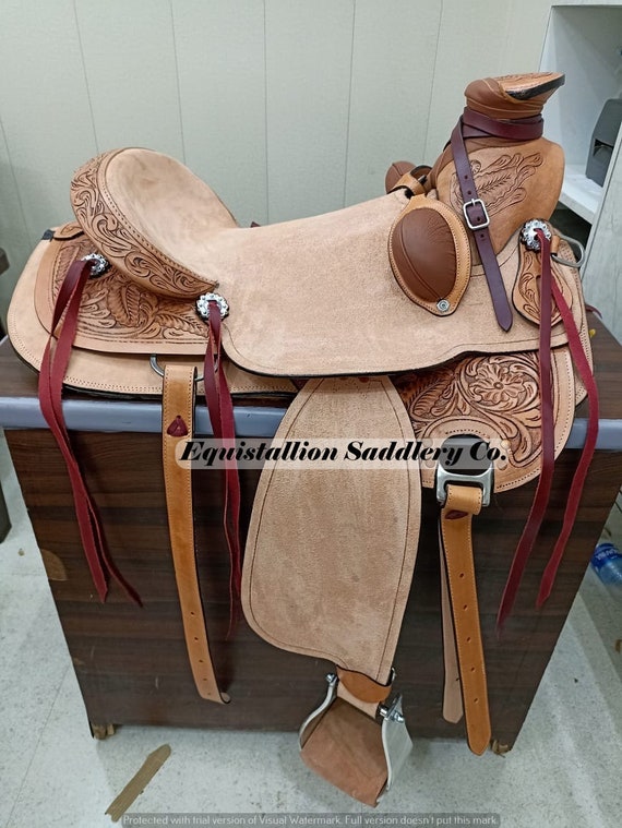 Selle de cheval en cuir pour cheval Wade Ranch Roping Tree