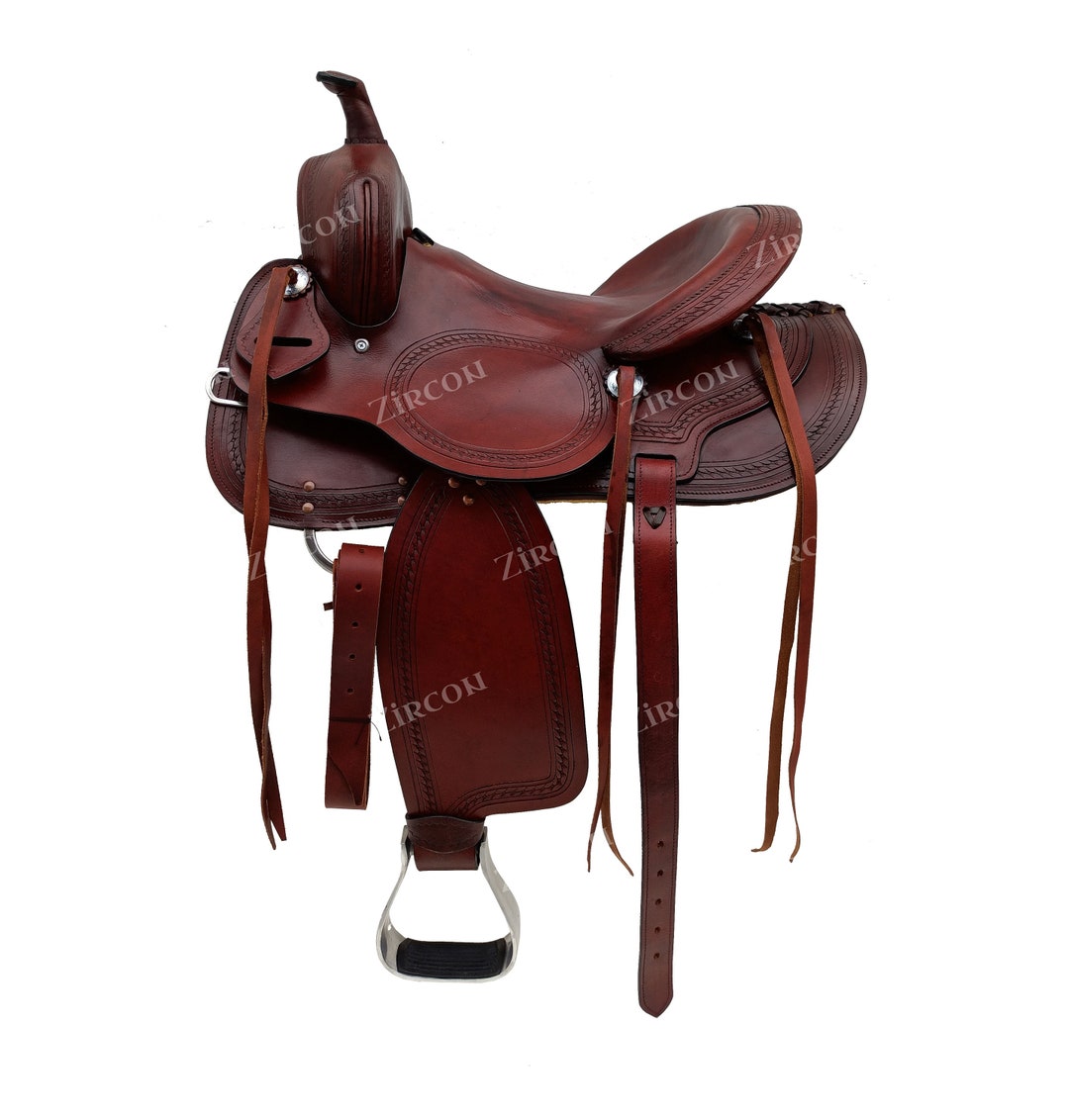 Premium Western Saddle Handmade Western Saddles Best Quality Saddles Horse Tack Brown Leather by