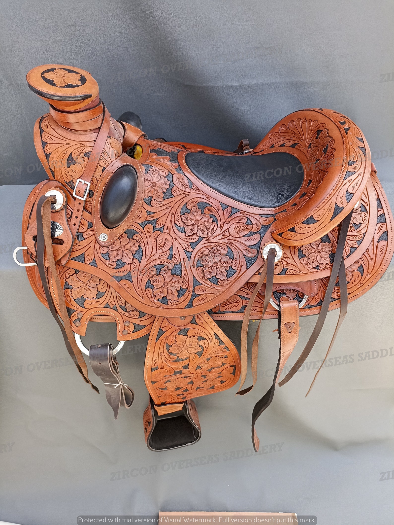 EQUISTALLION Wade Tree A Fork Premium Western Leather Roping Ranch Work