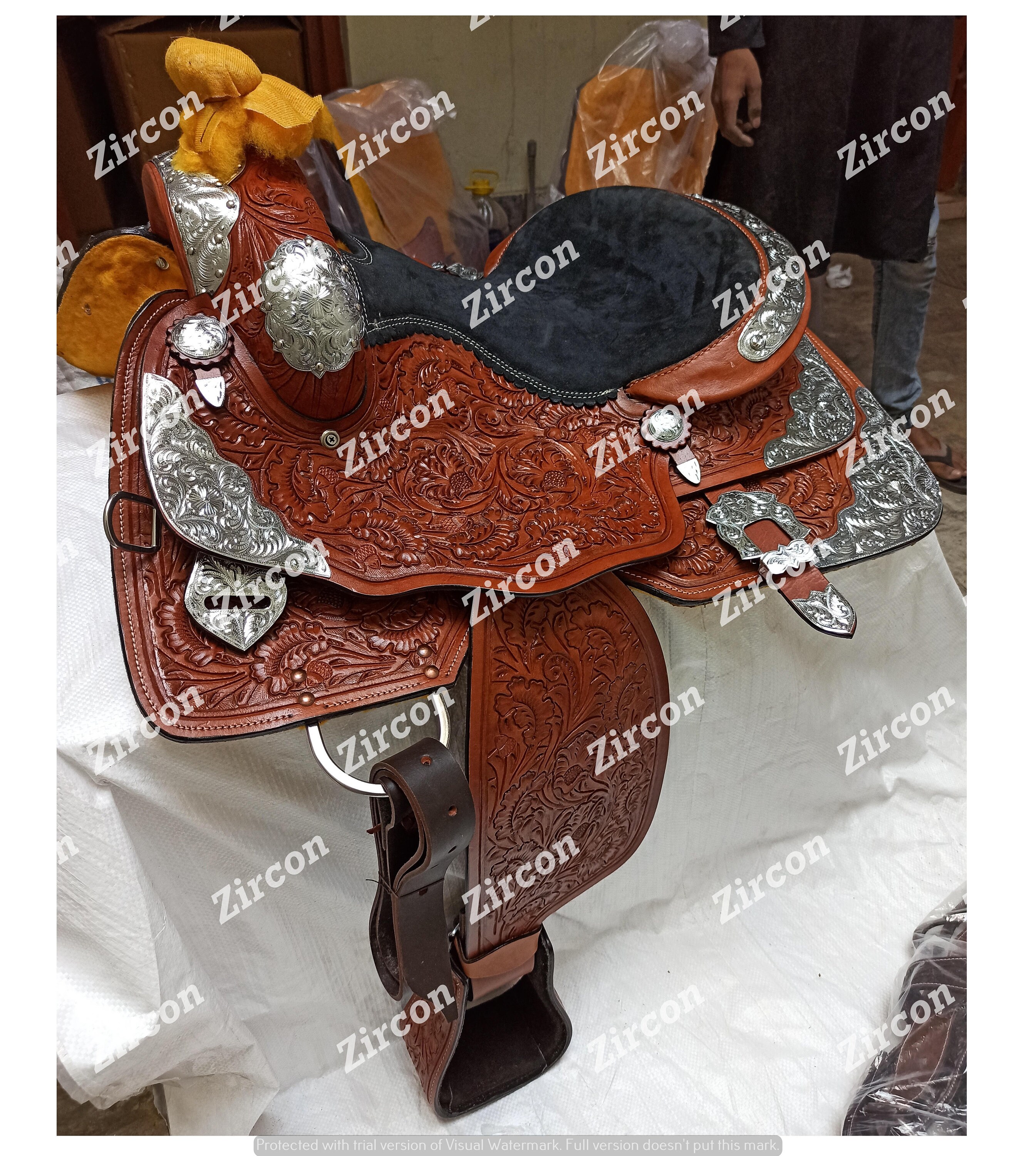 Selle Western Show Vintage USA – Cuir Et Coussin Feutre