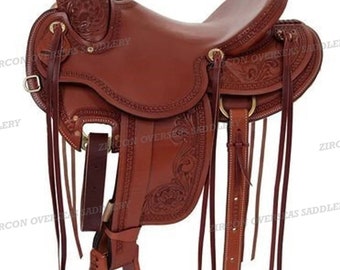 Wade Tree A Fork Premium Western Leather Roping Ranch Work Equestrian Trail Horse Saddle Tack set 9.0 free ship by ZIRCON OVERSEAS