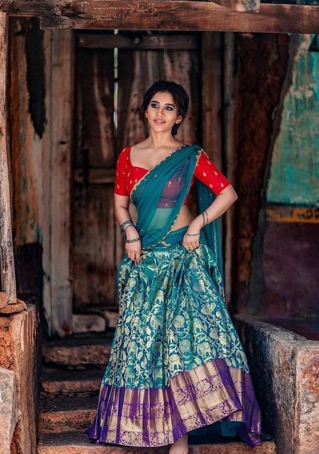 Indian Langa Voni Silk Lehenga Kanjivaram Silk Traditional - Etsy Canada Indian Langa Voni Silk Lehenga Kanjivaram Silk Traditional - Etsy Canada