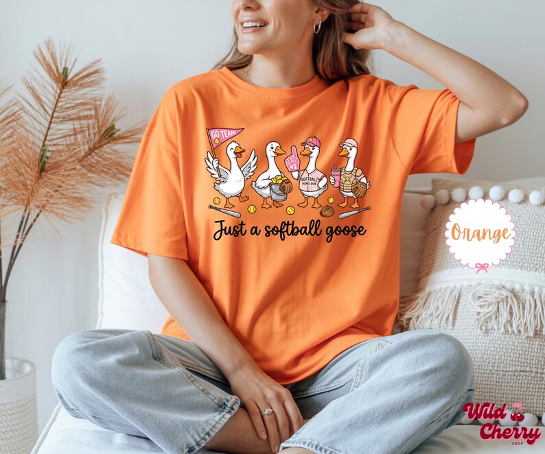 Funny Softball Goose Shirt, Softball Mom Shirt, Just a Softball Goose Tee, Cute Softball Shirt, Softball Game Day Shirt, Softball Fan Gift image 13